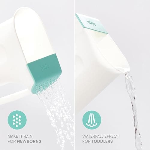Frida Baby Control The Flow Bath Rinse Cup, Tear Free Rinser to Wash Hair and Body with Easy Grip Handle and Removable Rain Shower, Made in USA thumbnail 4