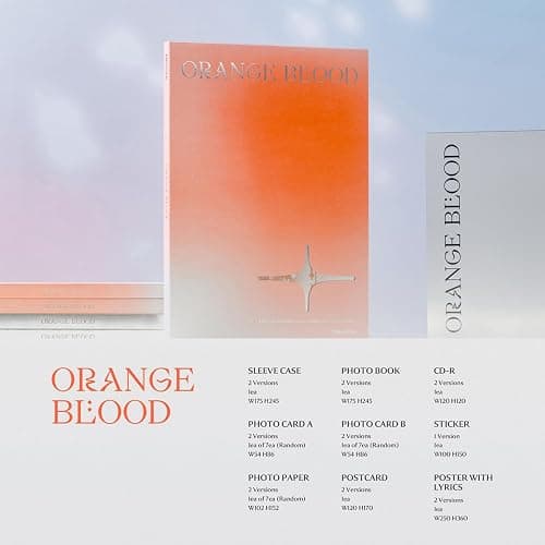 ENHYPEN - [ORANGE BLOOD] (KALPA Ver.) Photo Book + CD-R + Photo Card A + Photo Card B + Sticker + Photo Paper + Postcard + Poster With Lyrics + 2 Pin Badges + 4 Extra Photocards thumbnail 2