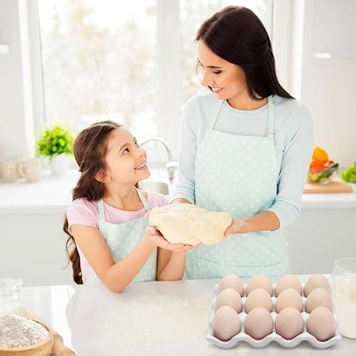 Flexzion 12 + 6 Cups Ceramic Egg Holder for Fridge - 18 Porcelain Egg Tray Container Keeper Storage Organizer Decorative Serving Stand Serveware for Refrigerator Countertop Display Kitchen (White) thumbnail 8