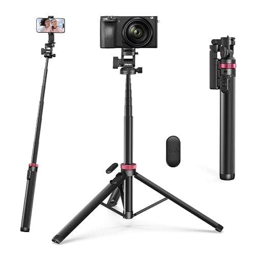 ULANZI MT-78 185cm 3-in-1 Handy Kamera Stativ Ausziehbares Bluetooth Selfie-Stick, Tripod mit 1/4" Schnellwechselplatte, 360°-Kugelkopf, Kompatibel mit Kamera, Sony, Canon, Fuji, iPhone Samsung Huawei - Image 1