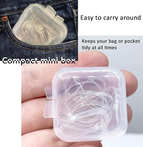 Clear Hair Elastics, BEBEEPOO 2000pcs Mini Rubber Bands for Hair, Clear Mini Elastic Hair Ties with Small Box, Soft Small Hair Tties for Girls Kids Women thumbnail 5