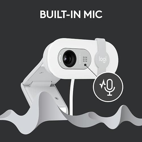 Logitech Brio 100 Full HD 1080p Webcam for Meetings, Streaming, Desktop, Laptop, PC - Built-in Mic, Shutter, Works with Zoom, Microsoft Teams, Nintendo Switch 2’s New GameChat Mode-Off -White thumbnail 5