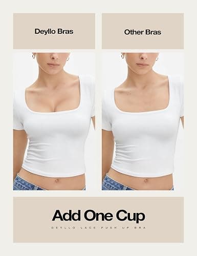 Deyllo Women’s Push Up Lace Bra Comfort Padded Underwire Bra Lift Up Add One Cup thumbnail 7