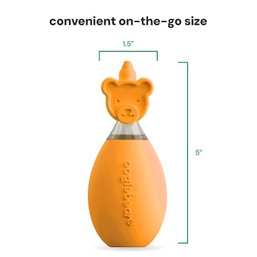 oogiebear Baby Nose Aspirator & Ear Syringe, Manual Strong-Suction, Orange | Snot Buster™ Baby Nasal Aspirator, for Newborns, Infants & Toddlers, Gentle Mucus Remover, Easy-Clean, BPA-Free thumbnail 3