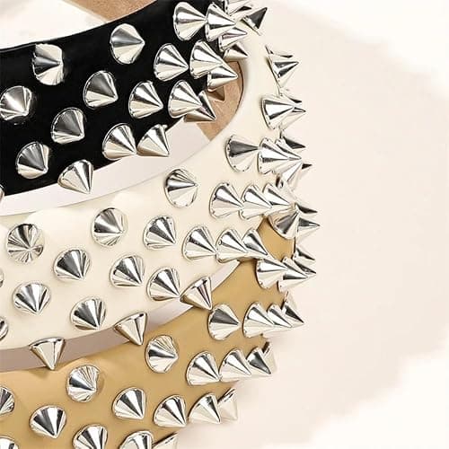 BaBakiak Punk Studded Headband, Rock Roll Hair Band, Spike Hair Clips for Halloween Cosplay Party (Black) thumbnail 3