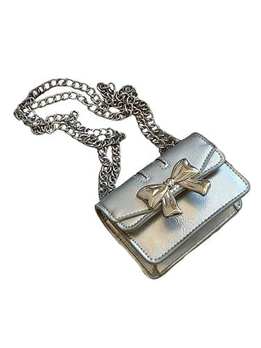 RoseSeek Women's Bow Knot Chain Cross Body Handbag Flap Mini Squared Shoulder Bags - Image 1