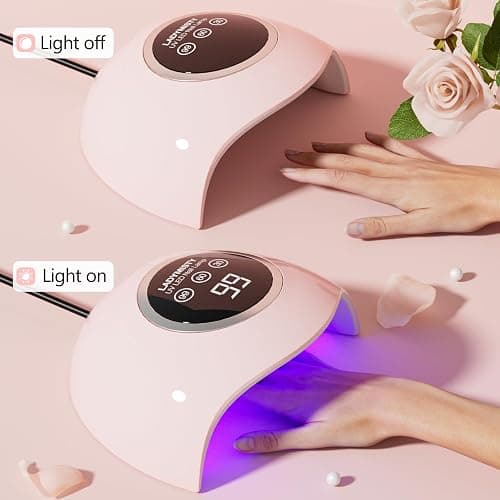 LadyMisty 72W UV LED Nail Lamp UV Light for Gel Nails with 18 Lamp Beads, 3 Timer Settings Nail Dryer, LCD Touch Display Nail UV Light , Professional Nail Lamps for Gel Polish, Pink Gel Nail Lamp thumbnail 5