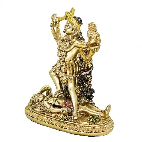 BangBangDa Hindu Goddess Kali Statue Sculpture - Indian God Decorative Antique Idol - India Goddess of Time and Death Figurine Murti Pooja Puja Buddha Temple Mandir Decor thumbnail 4