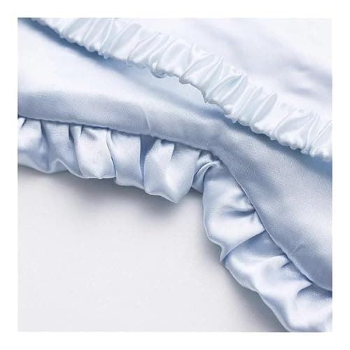 Silk Ruffle Sleep Eye Mask Soft Sleeping Eye Covers Multicolor Night Dream Blackout Eye Patches for Woman Man to Sleep Better(Light Pink) thumbnail 4