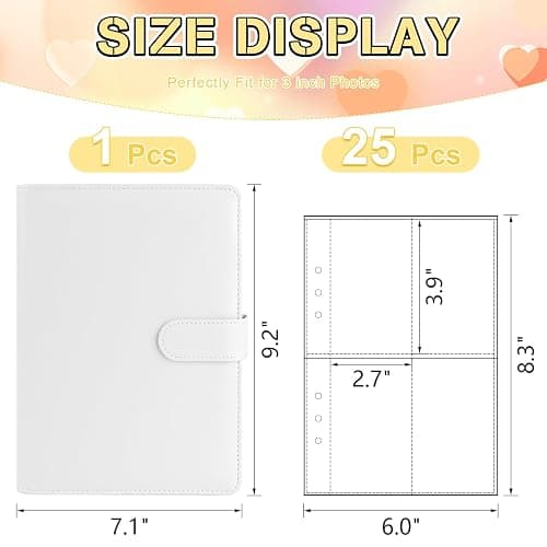 Kpop Photocard Binder, PU Leather A5 Photocard Holder with 200 Pocket, K-Pop Korean Pop Photocard Holder Binder Book, 4 Photo Style Photo Card Album Trading Cards Organizer(White) thumbnail 2