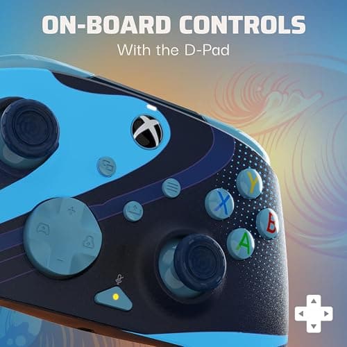 PDP Gaming REMATCH GLOW Enhanced Wired Controller: Licensed Xbox Series X|S Gamepad, Xbox One, Windows PC, Mappable Back Buttons, Audio Controls, Customizable Companion App: Blue Tide Glow in the Dark thumbnail 9