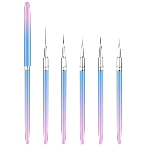 Artdone Nail Art Brushes Set,5PCS Nail Art Liner Brushes For Gel Nail polish,Metal Handle Nail Drawing Pens For Nail Art Tools Design Pen.… - Image 1