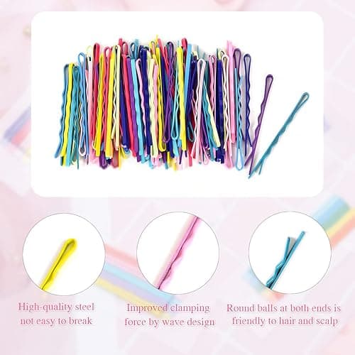 100 PCS Bobby Pins,Colorful Hair Pins with Cute Box,Metal Bobby Pins for Thick Hair,Great for All Hair Types Hair Pins for Girls Women (2.16 Inch),multicolor thumbnail 5