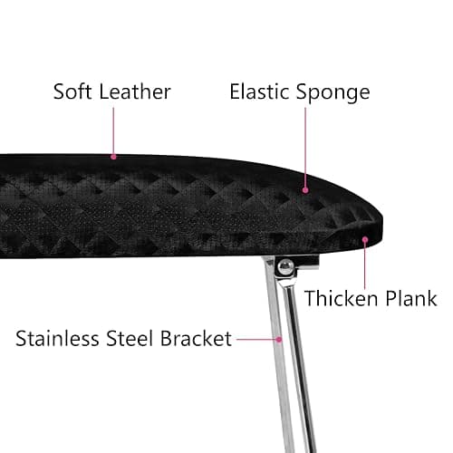 Krofaue Arm Rest for Nails Tech, Professional Microfiber Leather Nail Hand Rest Stand Arm Rest for Acrylic Nails Cushion Hand Holder with Non-slip - Nail Technician Use Must Have (Black) thumbnail 5