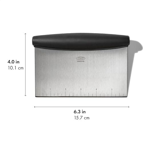 OXO Good Grips Stainless Steel Multi-Purpose Scraper & Chopper, Dough Cutter for Pizza, Bread and Cookie Dough, Multi-Purpose Vegetable Chopper, Dishwasher-Safe Kitchen Essential thumbnail 3