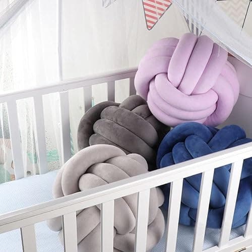 PUXU Knot Pillow Ball Round Cushion Pillows, Children Room Decoration Plush Toys Calming Stress Relief Toy (Dark Gray,8.5in/22cm) thumbnail 5