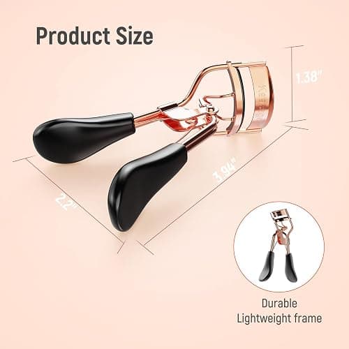 Kaasage Eyelash Curler, Professional Stainless Steel Makeup Eyelash Tool | Ergonomic Handle & 6 Replacement Pads for Long-Lasting Results thumbnail 5