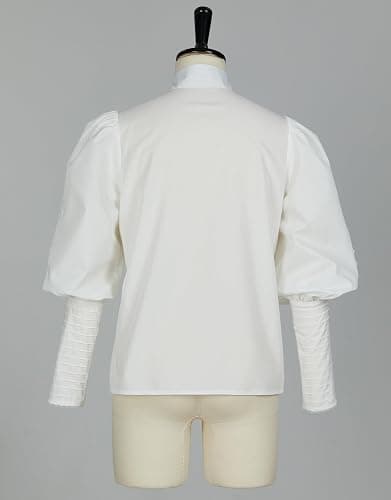 daizbella Victorian Blouse Women Puff Sleeve Blouse Button Down Ruffle Dressy Shirts Tops thumbnail 7