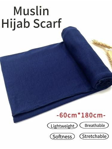 Hijab Scarf for Women Soft Muslim Hijabs Head Wrap Scarves Fashion Long Hair Shawls Stretchy Muslin Headscarf thumbnail 3