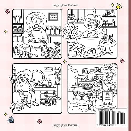 Black Girl Moments: Cozy and Cute Coloring Book for Adults and Teens – African American Women Coloring Pages with Fashion, Natural Hair, Self-Care & Bold Designs thumbnail 2