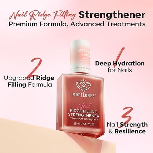 modelones Nail Strengthener and Growth Nail Hardener Nude Fall Nail Polish | Extra Strong and Growth Nail Repair Damaged Nails Strengthening Polish Ridge Filler for Nails & Toenails 15ML thumbnail 9