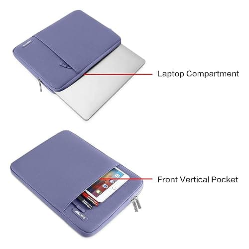 MOSISO Laptop Case 13.3 inch, 13-13.3 inch Laptop Sleeve Compatible with MacBook Air/Pro 13/Pro 14 M5 M4 M3 M2 M1, HP Dell ASUS Lenovo,Polyester Vertical Computer Sleeve Bag with Pocket, Lavender Gray thumbnail 4