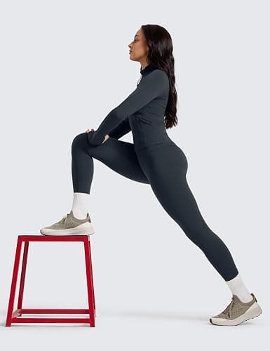 CRZ YOGA Matte Fleece Lined Leggings 28'' - Thermal Casual Lounge Workout Womens Yoga Full Length Pants Winter Warm thumbnail 4
