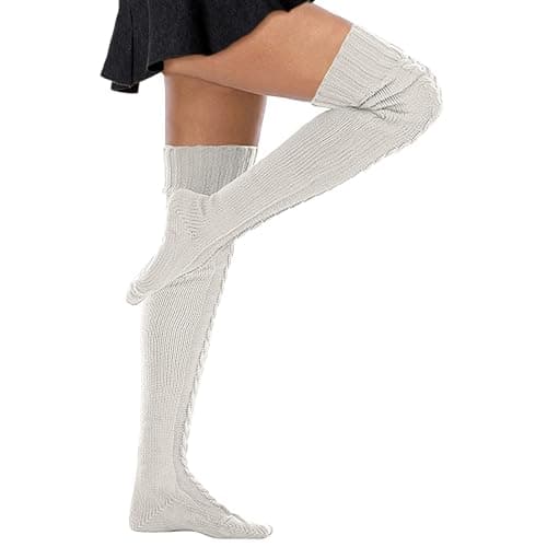 Buauty Women's Cable Knitted Boot Socks Extra Long Thigh High Winter Stockings Over Knee Leg Warmers thumbnail 2