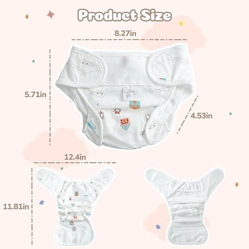 BABESIDE 4 PCS Baby Dolls Diapers Underwear for 17-24 Inch Reusable Doll Diapers Reborn Babys Doll Accessories Fits Baby Doll thumbnail 3