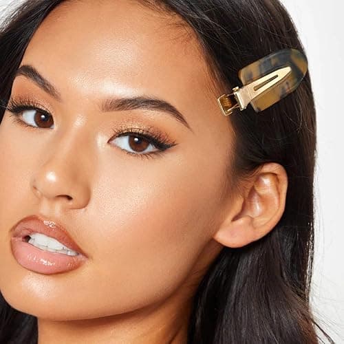 Canitor No Bend Hair Clips - Women's Resin Flat Tortoise Shell Clips for Hairstyling, Makeup, and Salon (4Pcs) thumbnail 4