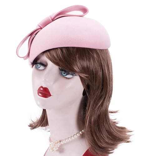 Lawliet Teardrop Women 1940s Wool Felt Fascinator Hat Bow Tam Beret Casque A568 thumbnail 8
