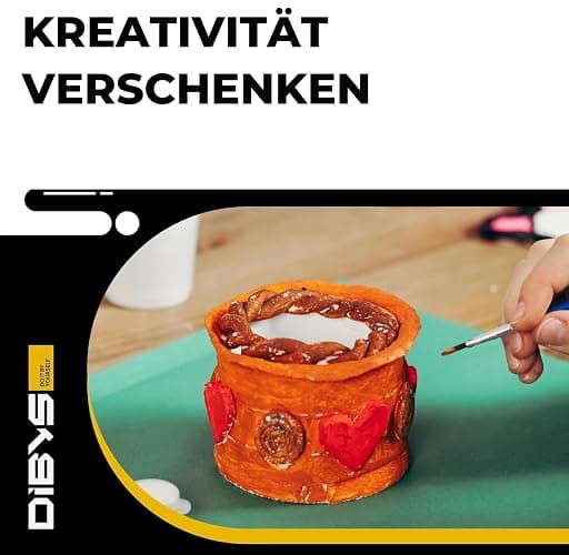 DIBYS Töpfer-Set für Zuhause | Starter mit Modellier-Werkzeug, lufttrocknendem weißen Ton, Farben & Pinsel | DIY-Töpfern für Erwachsene | Kreatives Hobby | Geschenkideen thumbnail 6