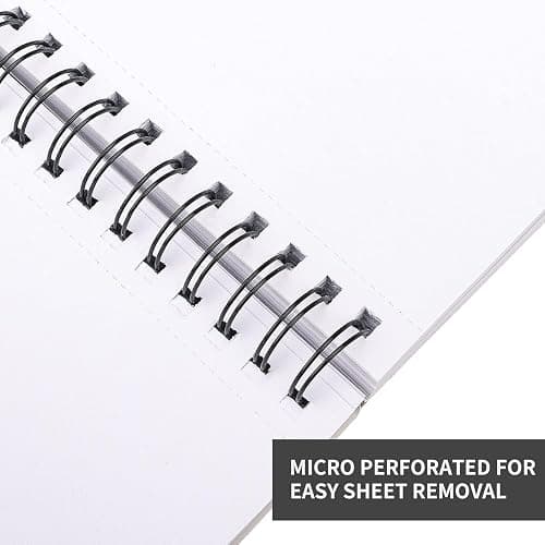 FIXSMITH 5.5"X8.5" Sketch Book | 100 Sheets (68 lb/100gsm) Sketchbook| Acid Free Drawing Paper | Spiral Bound Artist Sketch Pad | for Kids, Beginners, Artists & Professionals | Bright White thumbnail 4