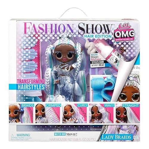 L.O.L. Surprise! OMG Fashion Show Hair Edition Lady Braids 10" Fashion Doll w/Magic Mousse, Transforming Hair, Including Stylish Accessories, Holiday Toy Playset for Kids Ages 4 5 6+ & Collectors thumbnail 4