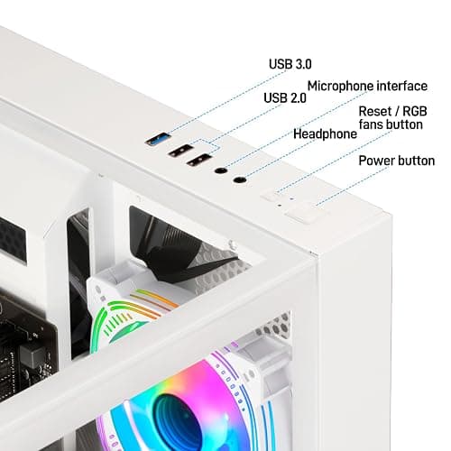 LXZ Desktop, Prebuilt PC Ryzen 7-5700G, 16G DDR4 RAM, 1TB NVME SSD,WiFi 6, Tower Computer with 650W Power Supply for Home and Office (White) thumbnail 2