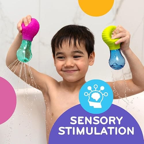 Mobi Skwooshlz Water Squeeze Bulbs - Silicone Baby Bath Toys, Baby Bathtub Toys for Toddlers, Latex and BPA Free, Food Grade Silicon, Easy to Clean - Toddler Ages 1-3 (Pack of 2) thumbnail 3