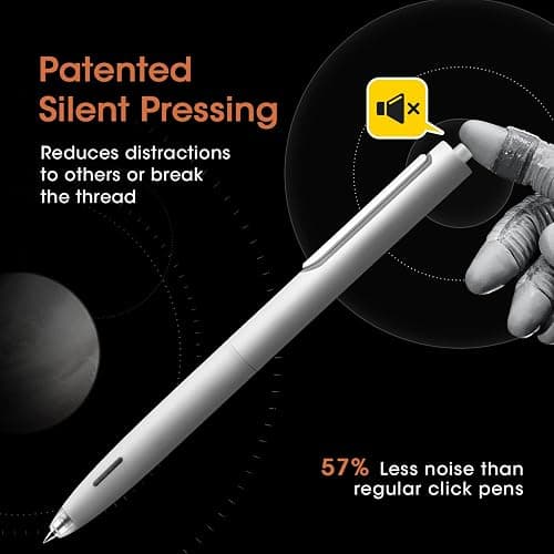 WRITECH Gel Pens Fine Point: 0.5mm No Smear & Smudge Black Ink Pen Click for Journaling Sketching Drawing Notetaking Retractable Extra Finepoint Smooth Writing Silent Pen Set Non Bleed 8ct Up-Gel thumbnail 4