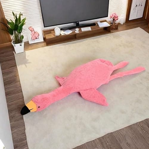 Huniupore 74.8in Flamingo Stuffed Animal Plush Pillow Cute Giant Flamingo Plush Toy Plush Soft Hugging Pillow Stuffed Animal Gift for Kids Birthday thumbnail 3