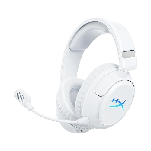 HyperX Cloud Flight 2 – Wireless Gaming Headset, Customizable RGB Lighting with Removable Earcup Plates, up to 100 Hours of Battery Life, 2.4GHz & Bluetooth, Multi-Platform Compatibility - White - Image 1