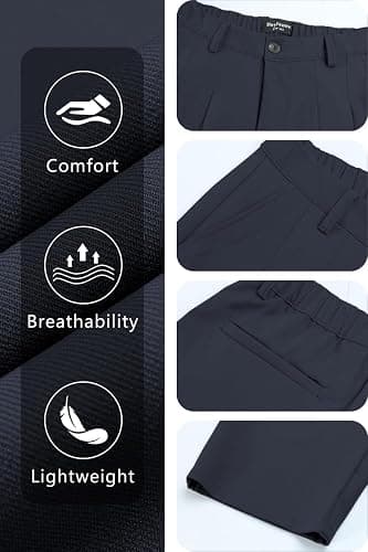 Heyfanee Mens Casual Pants Loose Fit Slacks for Men with Belt Loops thumbnail 5