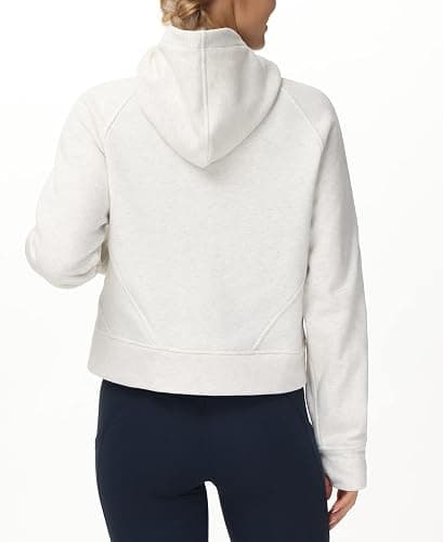 THE GYM PEOPLE Womens' Hoodies Half Zip Long Sleeve Fleece Crop Pullover Sweatshirts with Pockets Thumb Hole thumbnail 7