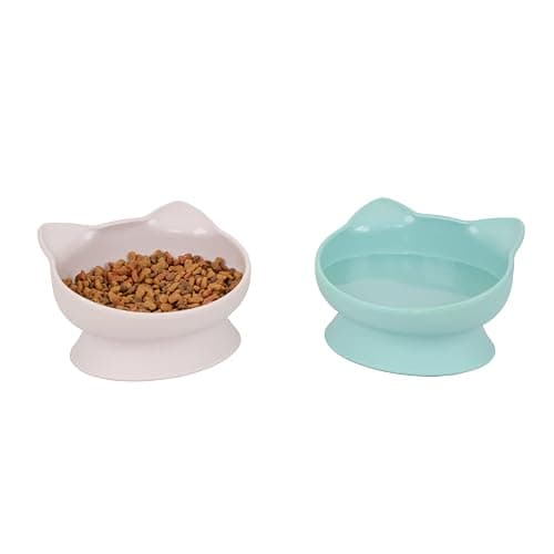 Kitty City Raised Cat Ear Bowls, Large Bowls 2pk (Pastel) - Image 1
