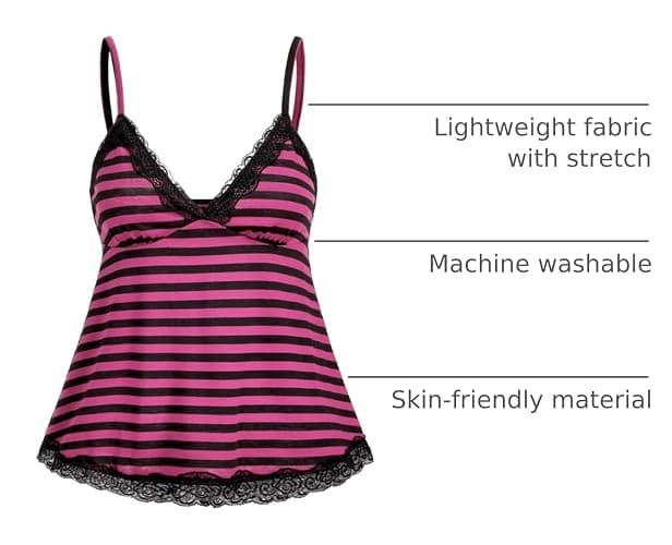 SOLY HUX Womens Y2K Lace Cami V Neck Sleeveless Striped Shirt Spaghetti Strap Camisole Gothic Tops thumbnail 4