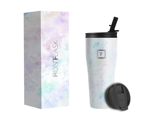 IRON °FLASK Classic Tumbler - Vacuum Insulated Stainless Steel Water Bottle, Double Walled, Drinking Cup, Insulated Travel Mug (Pearl, 32 oz Flip Straw) thumbnail 2