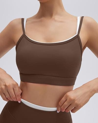 SUUKSESS Women 2 Pieces Workout Sets Padded Spaghetti Straps Camis High Waist Biker Shorts thumbnail 5
