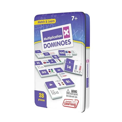 Junior Learning Multiplication Dominoes Game Set, 28 Pieces, Ages 7-9, Math Skills, Grade 2-3 thumbnail 6