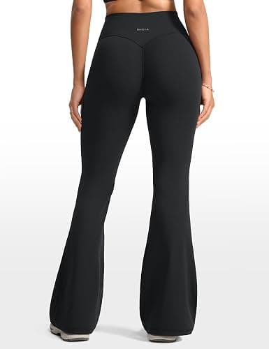 INGIA Womens High Waist No Front Seam Scrunch Butt Flare Leggings Workouts 31 Inches V-Back Bootcut Gym Yoga Pants thumbnail 2
