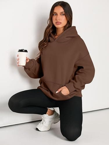 EFAN Womens Hoodies Oversized Sweatshirts Pullover Fleece Sweaters Long Sleeve Winter Fall Outfits Fashion Y2k Clothes - Medium - Brown thumbnail 5