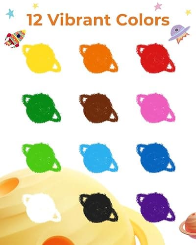 JUPITEARTH 12 Colors Twist Crayons for Toddlers 1-3, Non-Toxic Washable Crayons for Ages 4-8 with Storage Bucket, Ultra-Silky and Easy to Hold Art Supplies,Ideal Christmas Gift for Boys and Girls thumbnail 2