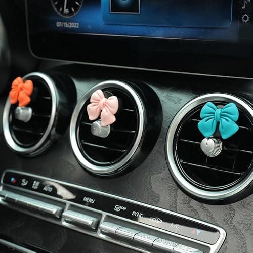 6 pcs Bow Car Accessories Coquette Cute Girly Car Decor Accessories Interior Aesthetic Car Decorations Stuff for Women Girl,Car Decorations Interior Aesthetic (Pink) thumbnail 6